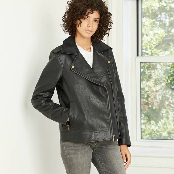 Universal Thread Jackets & Blazers - Universal Thread Small Faux Leather Multiple Zipper Polyester Jacket